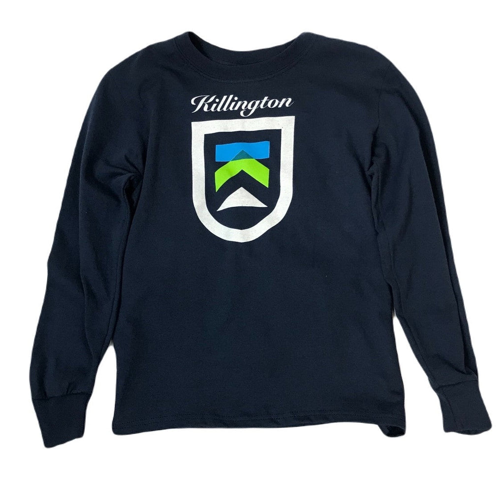 Killington Logo Shield Youth Long Sleeve TShirt-Navy-Killington Sports