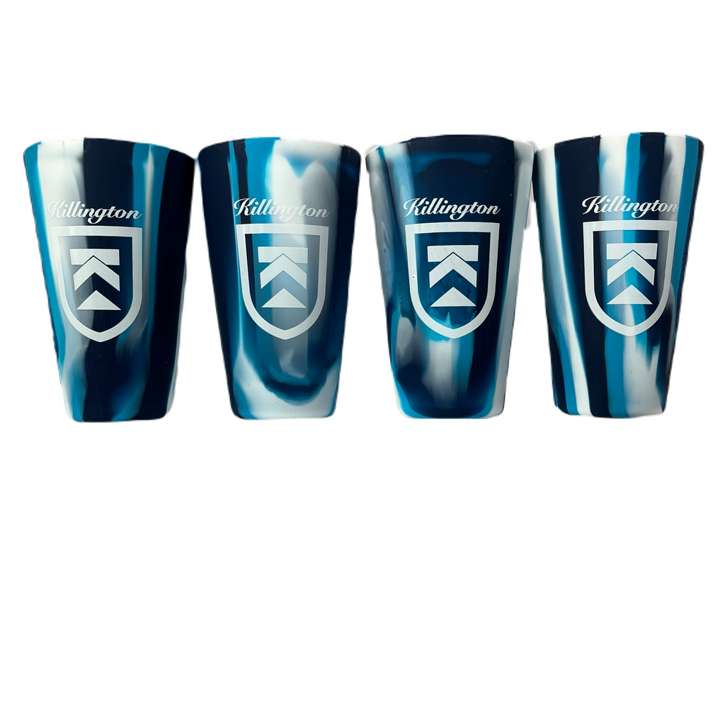 Killington Logo Silicone Tie Dye 16oz Pint Glasses - Set of 4-Ocean Wave-Killington Sports