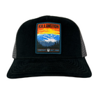 Killington Logo Sunset Patch Trucker-Black/Dark Gray-Killington Sports