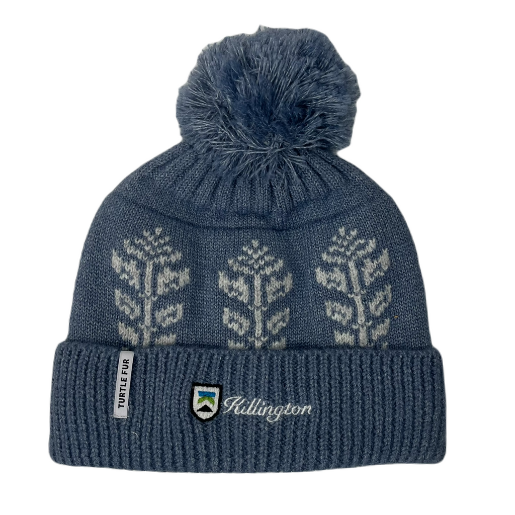 Killington Logo Turtle Fur Recycled Freya Pom Beanie-Dusk-Killington Sports