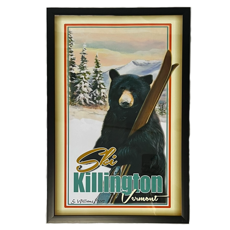 Killington Logo Vintage Style Wall Art: Ski Bear-Killington Sports