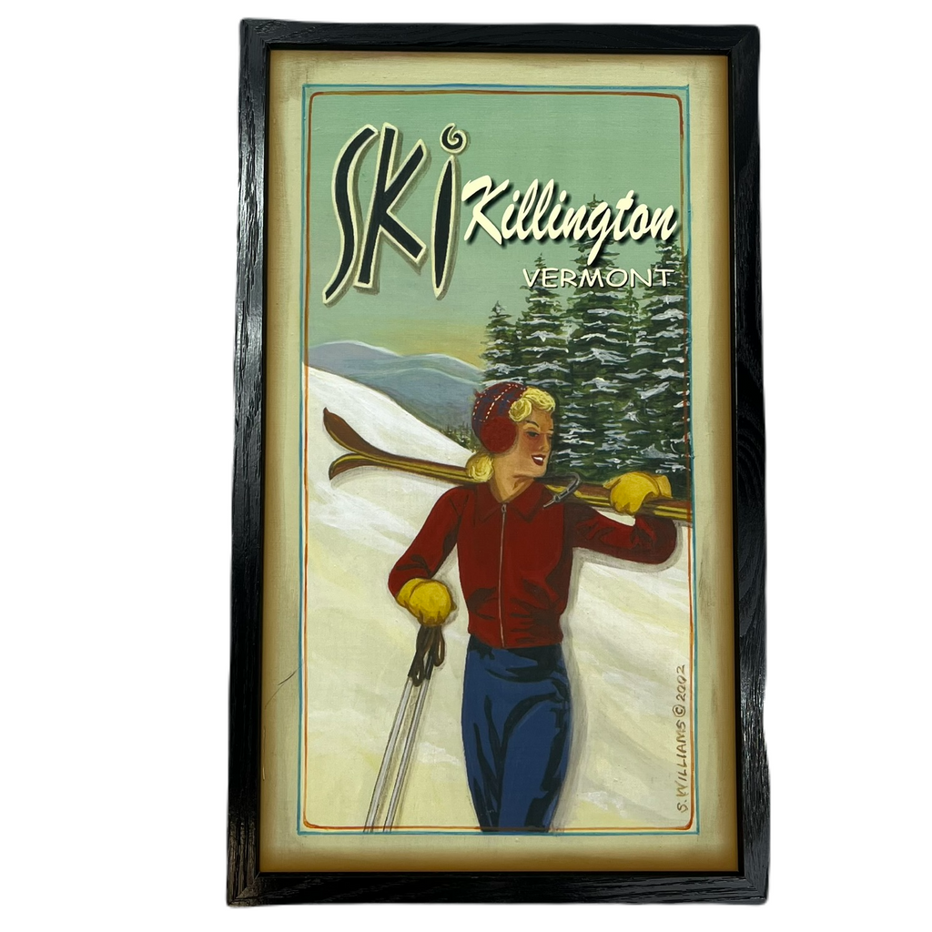 Killington Logo Vintage Style Wall Art: Ski Girl-Killington Sports