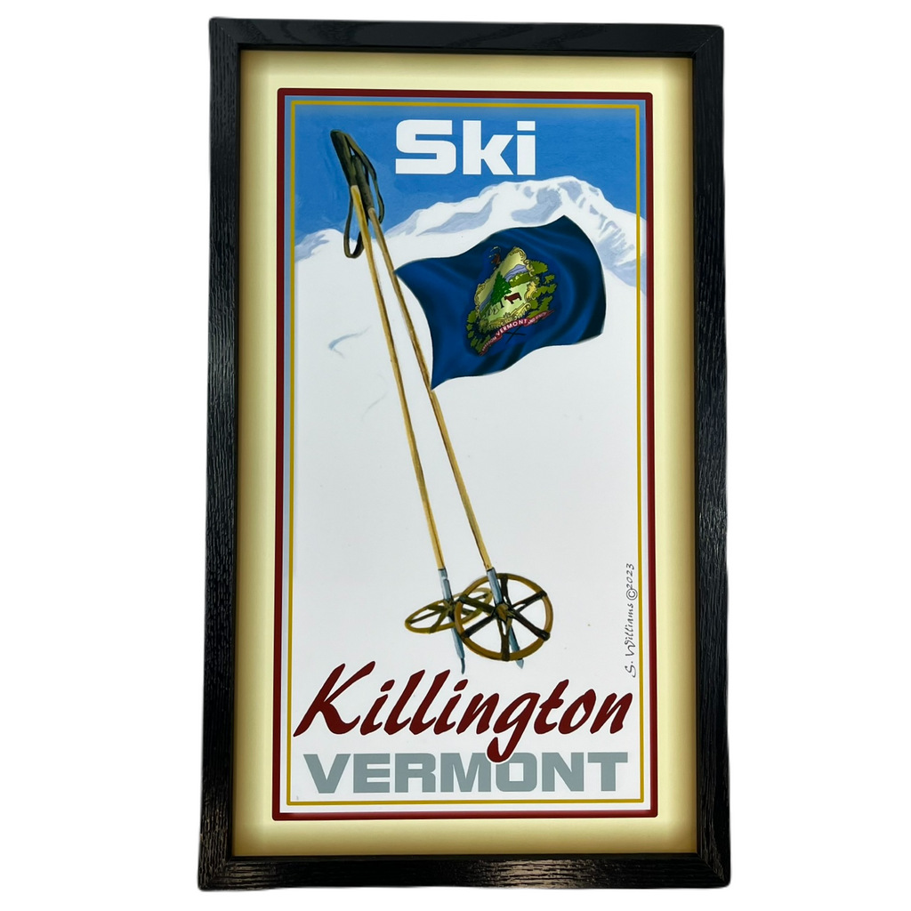 Killington Logo Vintage Style Wall Art: Ski Poles-Killington Sports