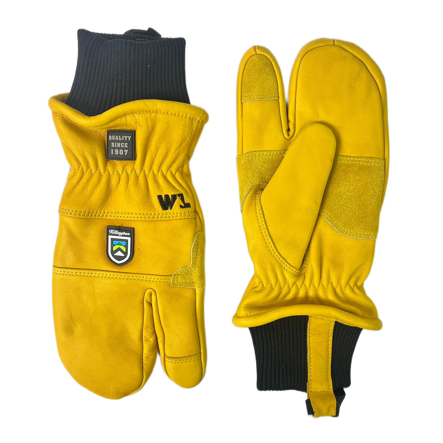 Killington Logo: Wells Lamont Leather Lobster Mittens-Saddle Tan-Killington Sports