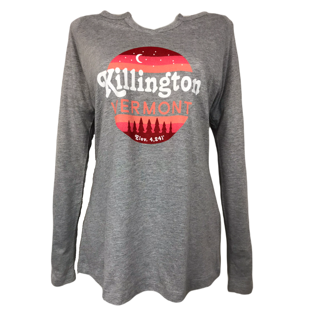Killington Logo Women's Essential Long Sleeve TShirt-Premium Heather-Killington Sports