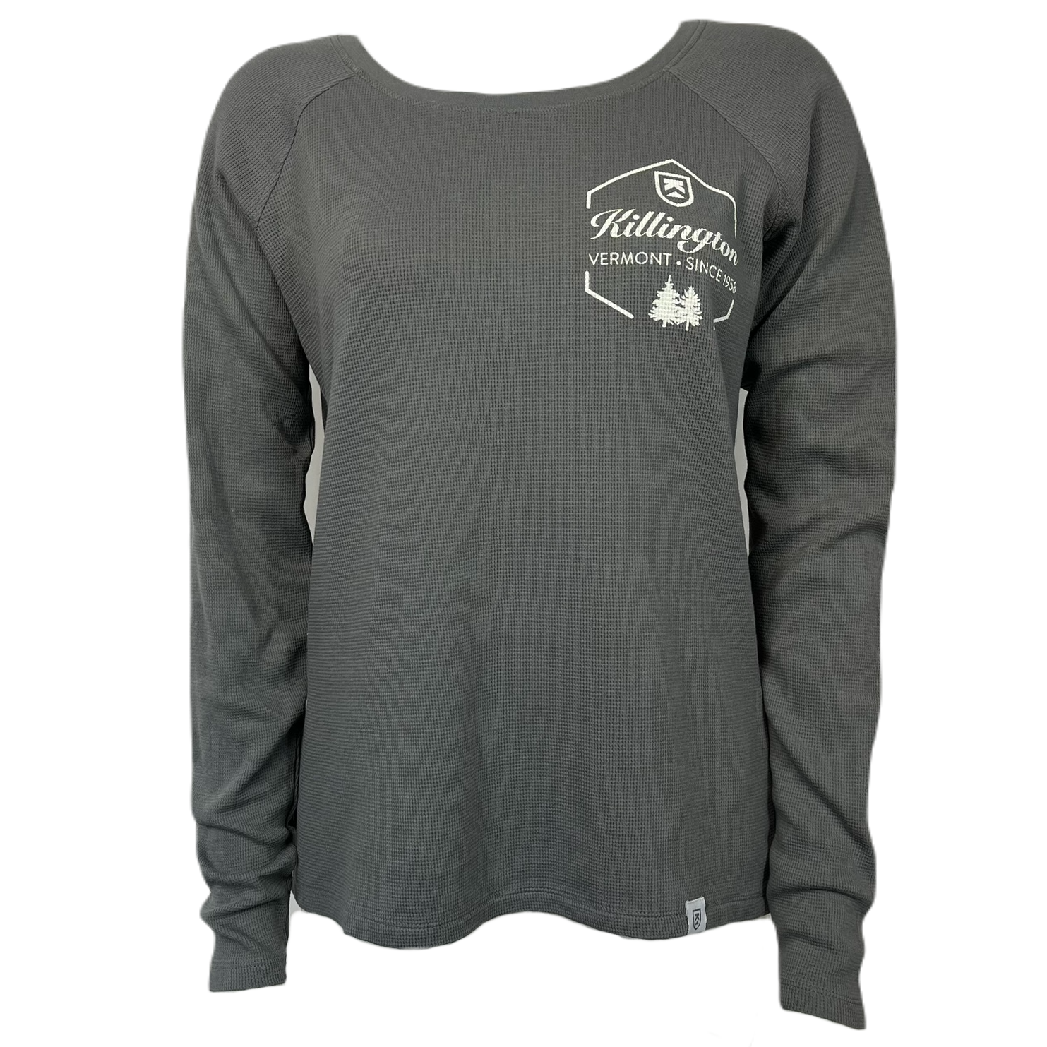 Killington Logo Women's Hexagon Trees Long Sleeve Thermal-Gull Gray-Killington Sports