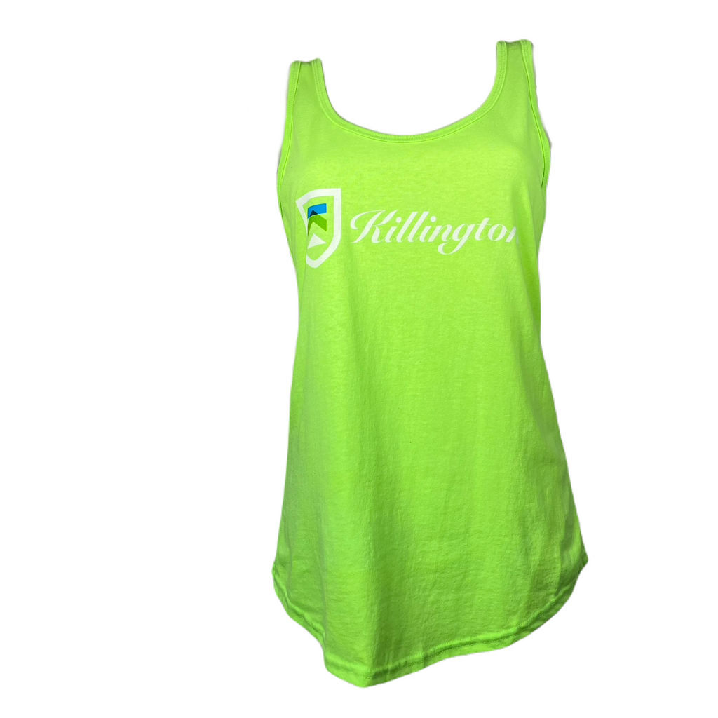 Killington Logo Women's Script Tank-Neon Green-Killington Sports
