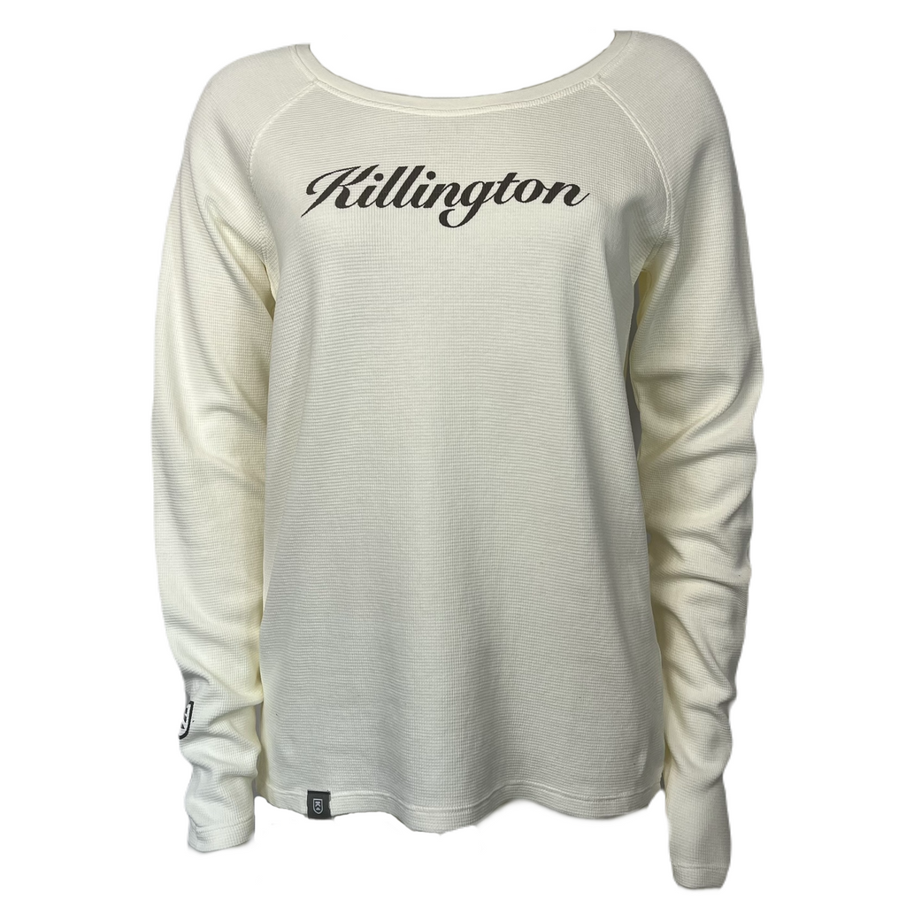 Killington Logo Women's Wordmark Long Sleeve Thermal Tee-White-Killington Sports