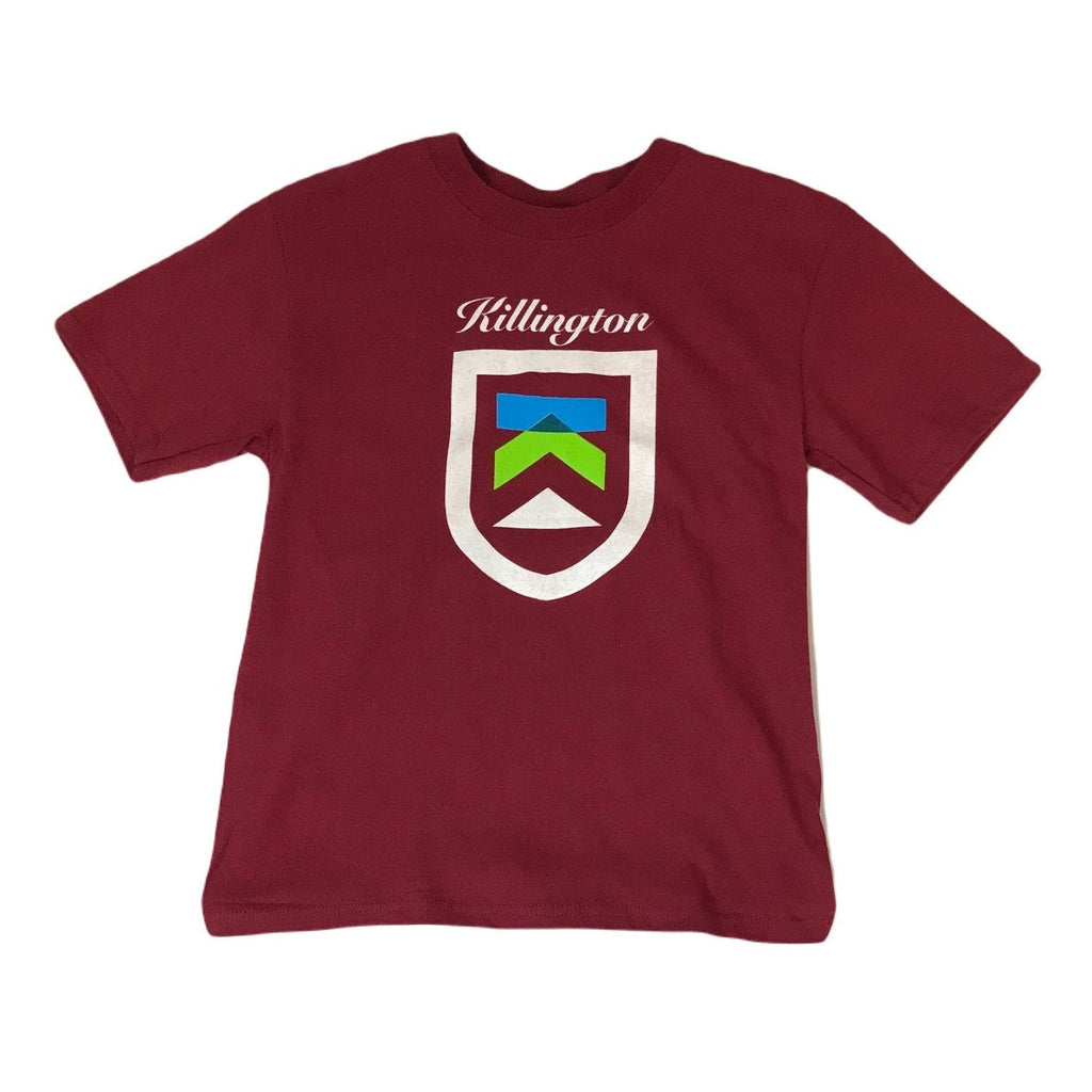Killington Logo Youth Shield TShirt-Cardinal-Killington Sports
