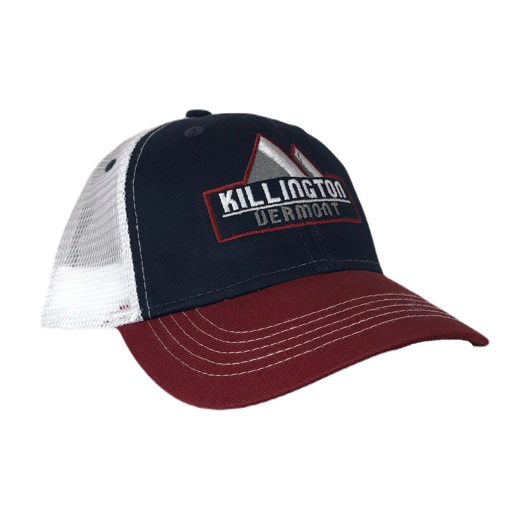Killington Logo Youth Sideline Trucker Hat-Navy/White/Henna-Killington Sports