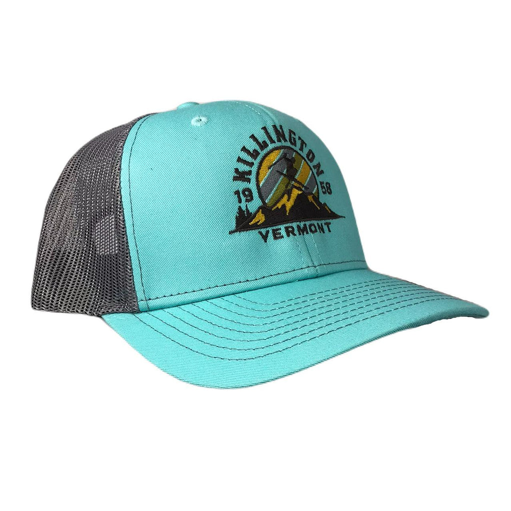 Killington Logo Zone Trucker Hat-Surf/Dark Grey-Killington Sports