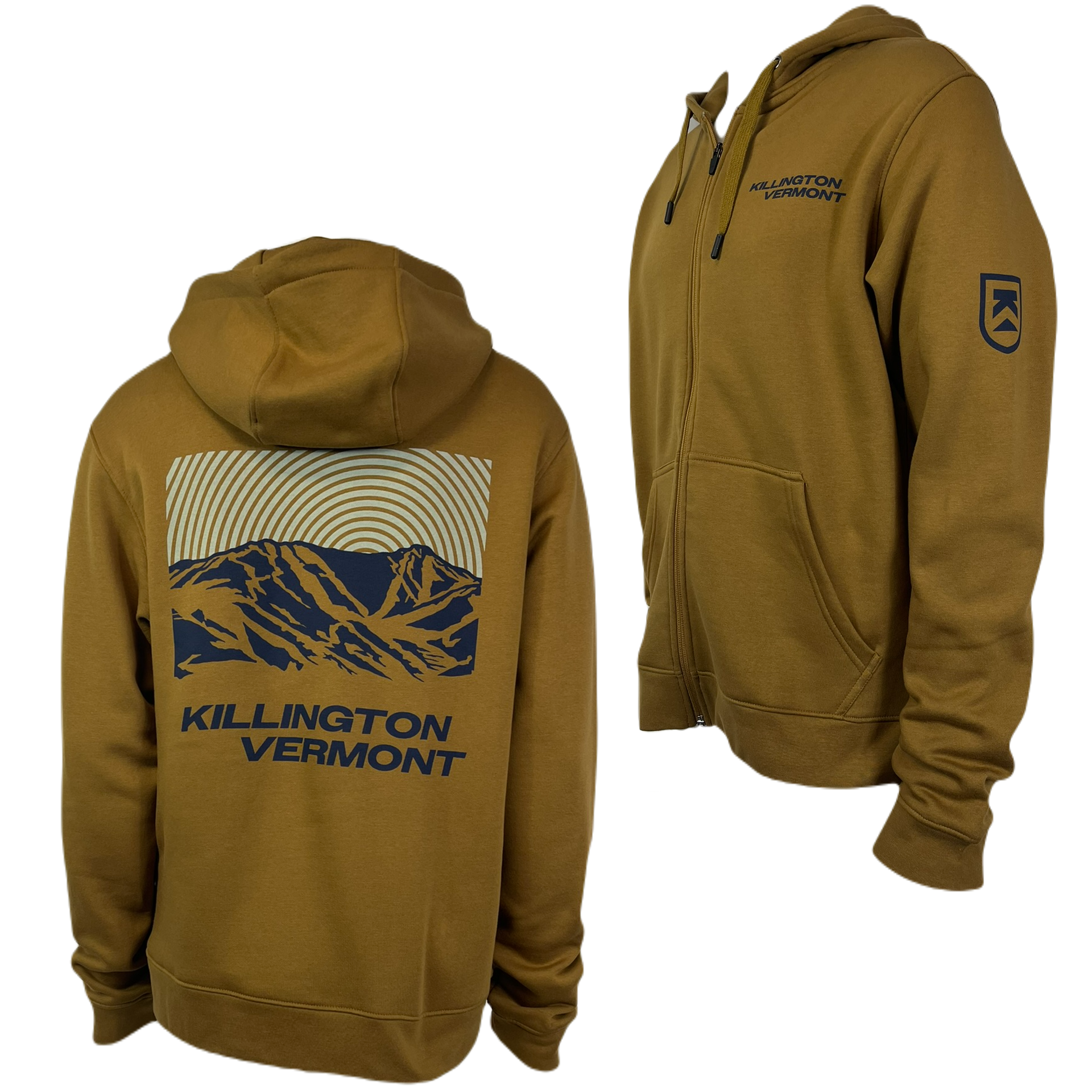 Killington Mountain Pulse Full Zip Hoodie-Dark Khaki-Killington Sports