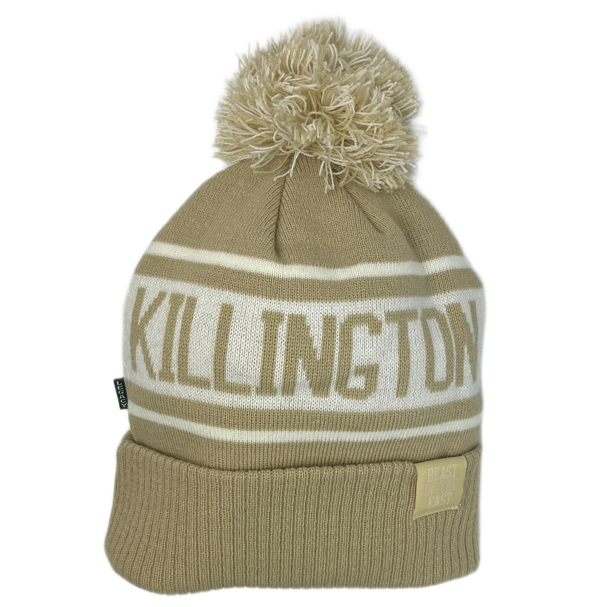 Killington Old School Ribbed Cuff Beanie with Pom-Stone/Natural/White-Killington Sports