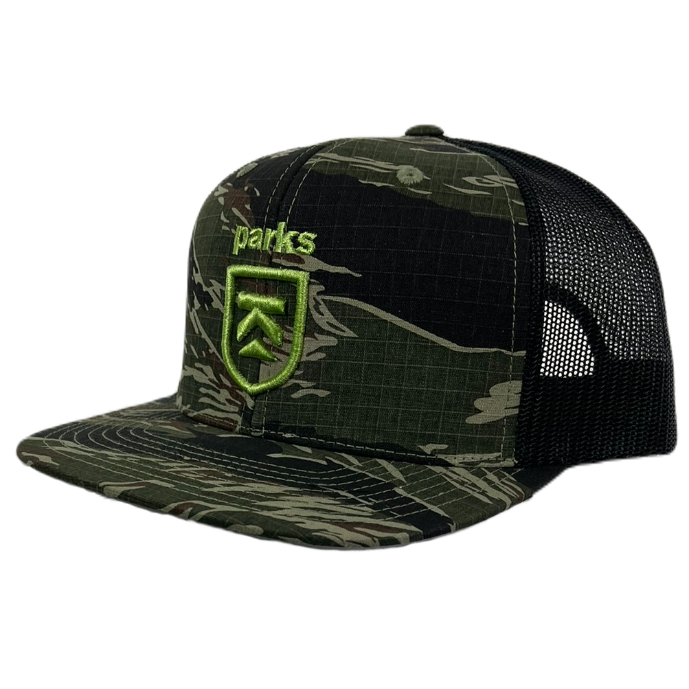 Killington Parks 511 3D Embroidery Trucker Hat-Tiger Camo/Black-Killington Sports