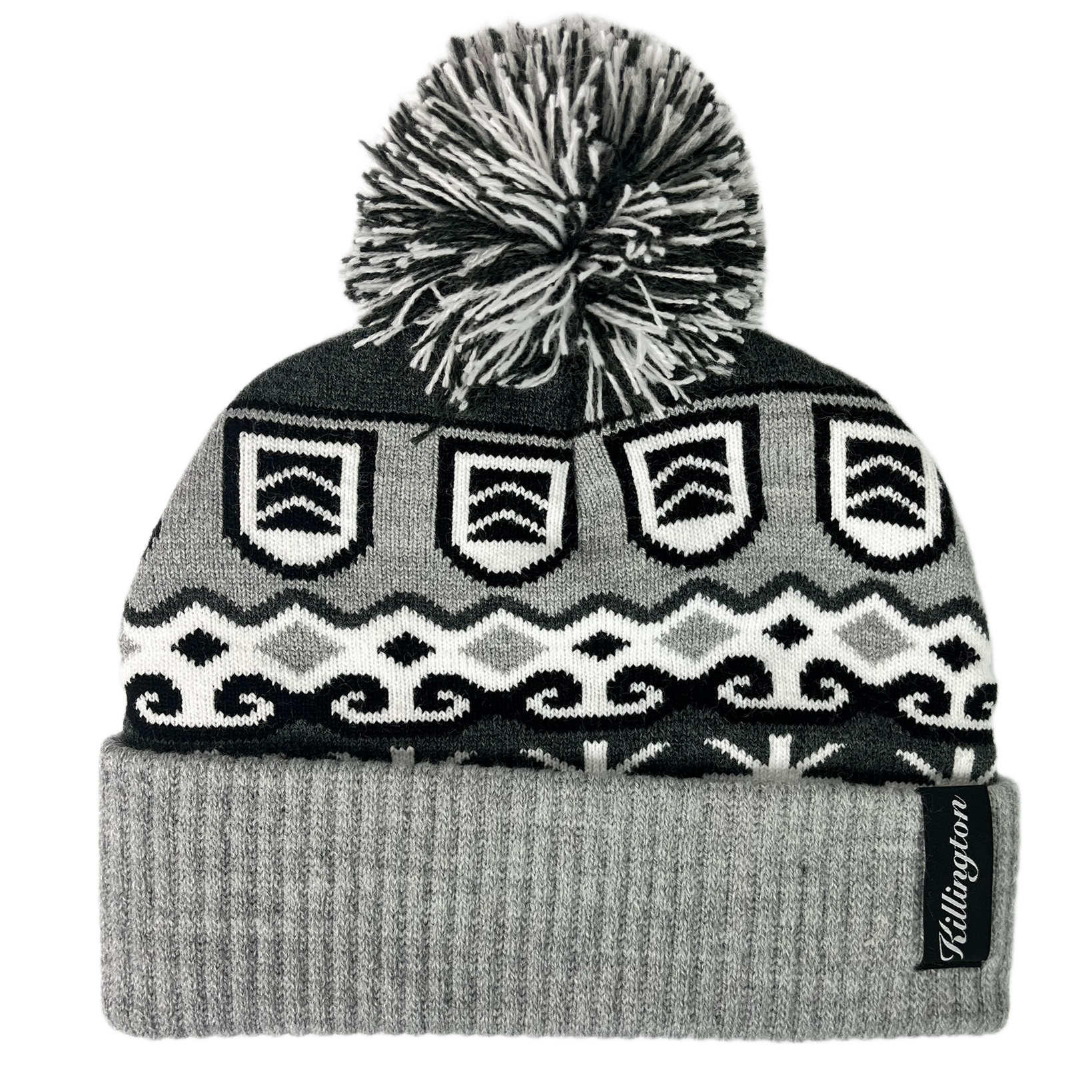 Killington Pom Cuffed Sweater Beanie-Black Combo-Killington Sports