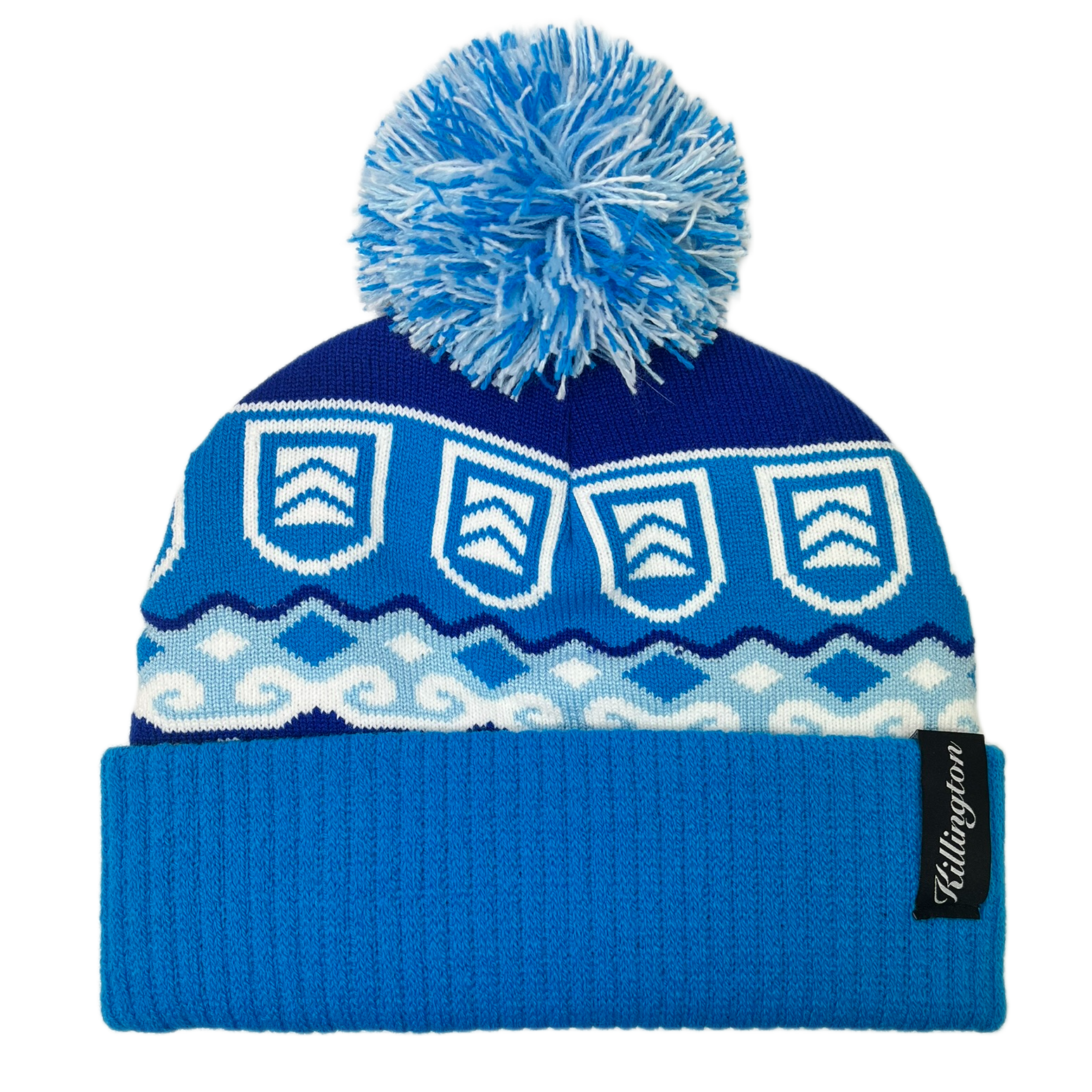 Killington Pom Cuffed Sweater Beanie-Blue Combo-Killington Sports
