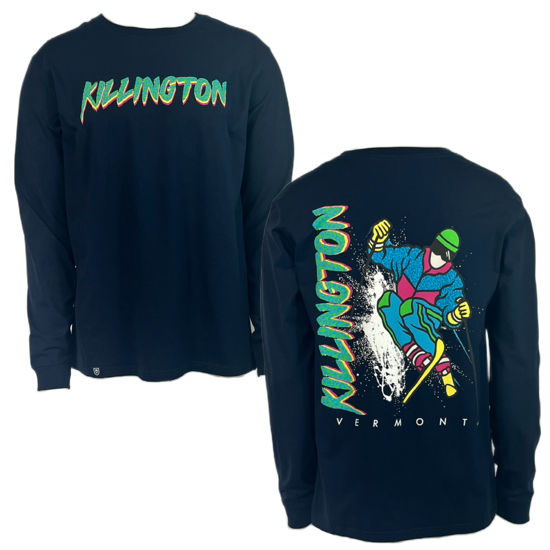 Killington Rad Skier Core Long Sleeve Tee-Classic Navy-Killington Sports