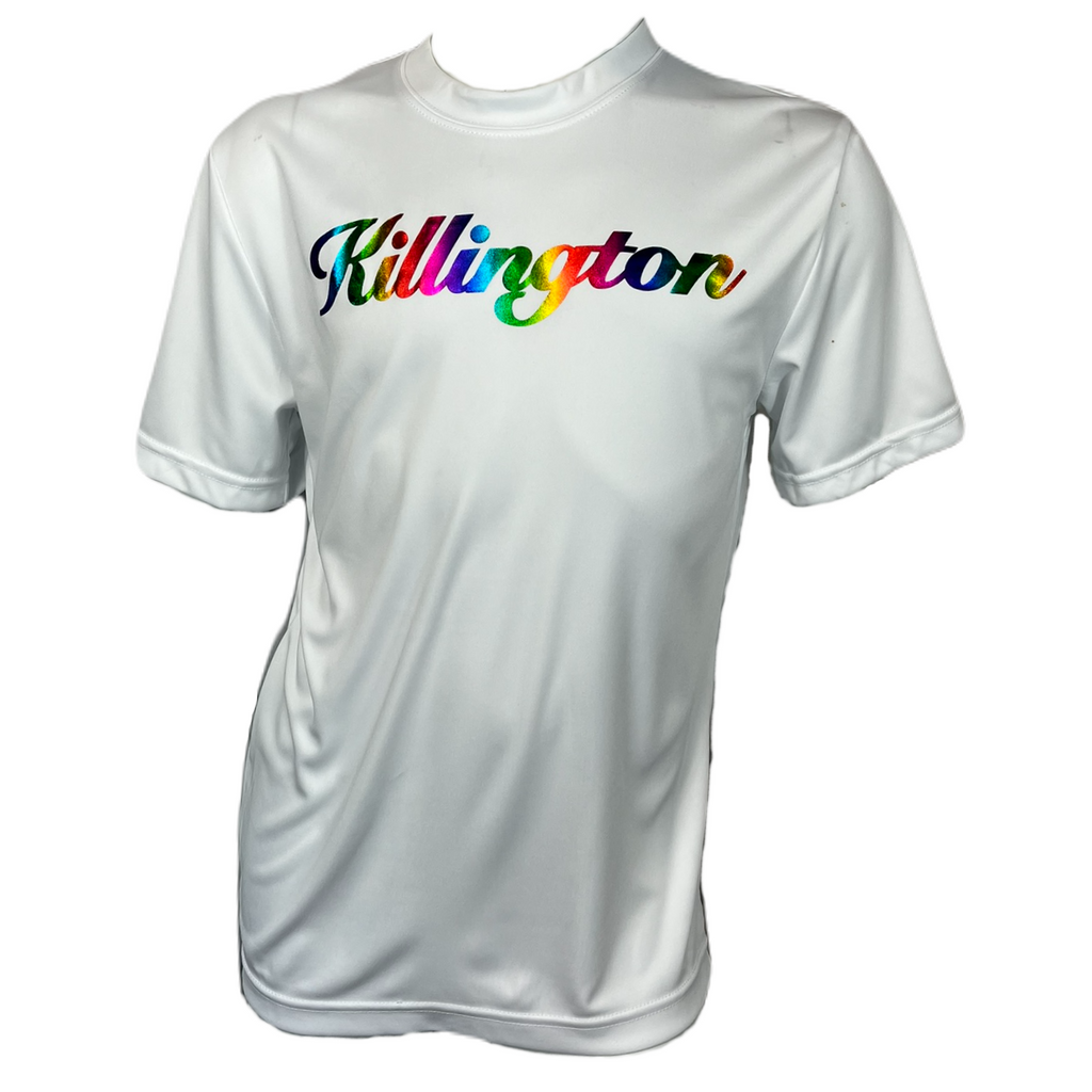 Killington Rainbow Youth Tech Sport TShirt-White-Killington Sports