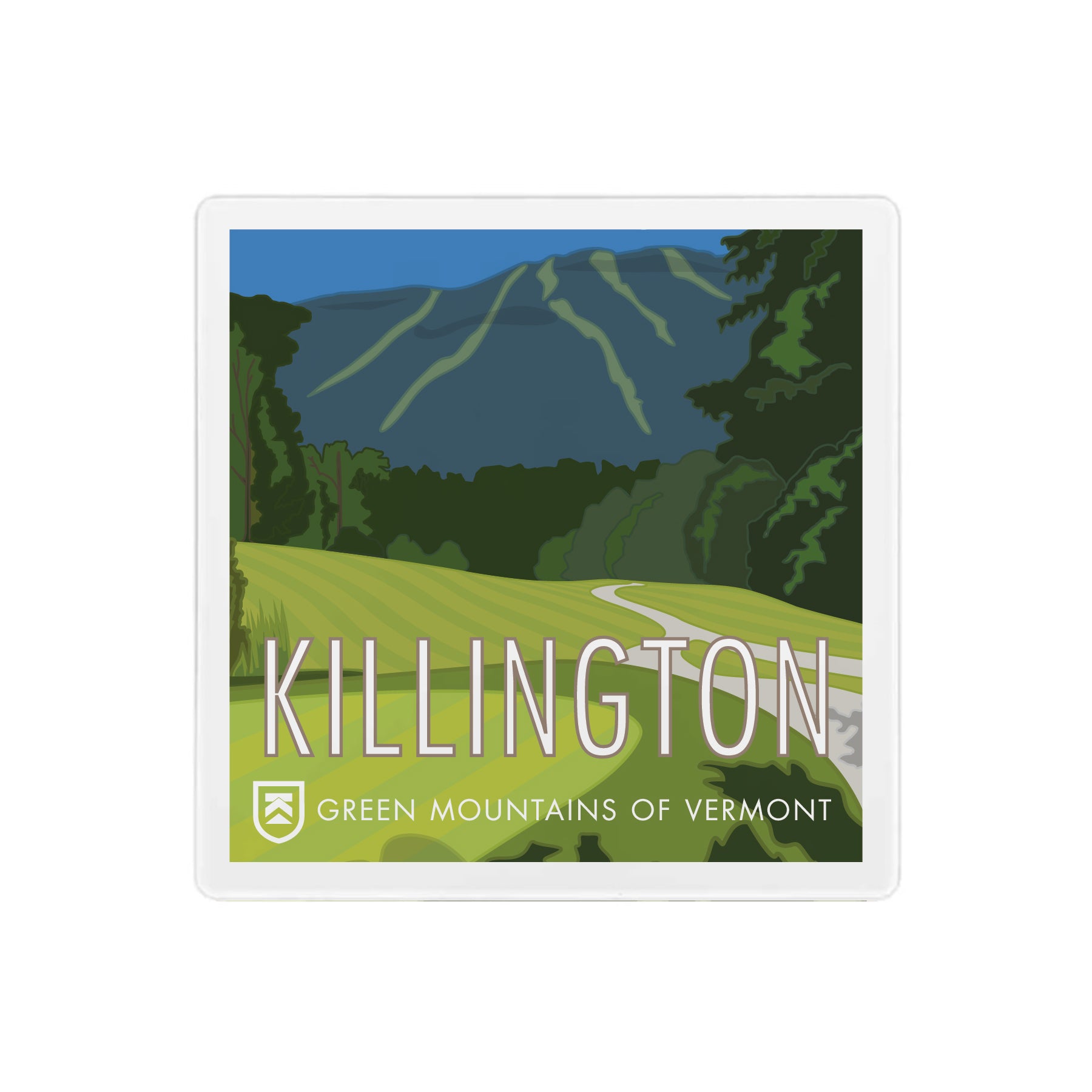 Killington Seasons Ceramic Coasters-Killington Summer - Green Mountains-Killington Sports