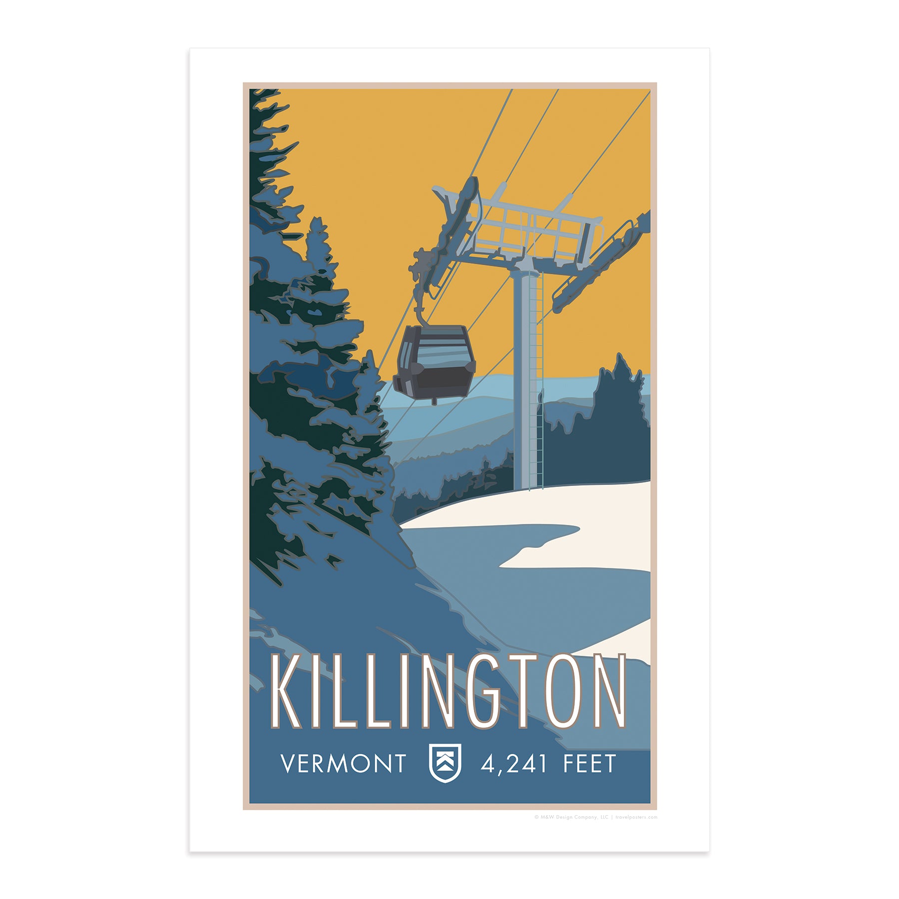 Killington Seasons Posters-Killington Winter - 4,241'-Killington Sports