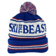 Killington Ski The Beast Windsor Knit In Stripe Cuff Beanie with Pom-Royal Blue/White/Cardinal/White/Royal Blue-Killington Sports