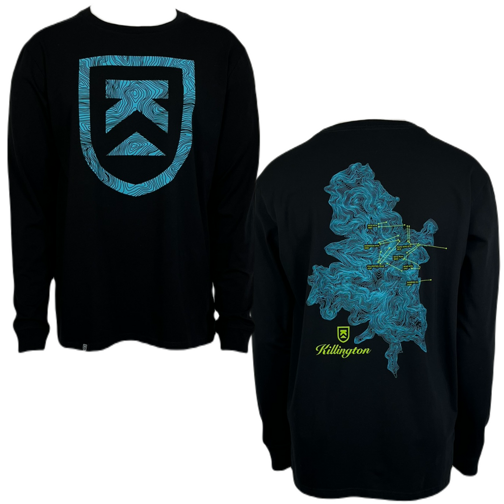 Killington Topography Shield Long Sleeve Tee-Black-Killington Sports