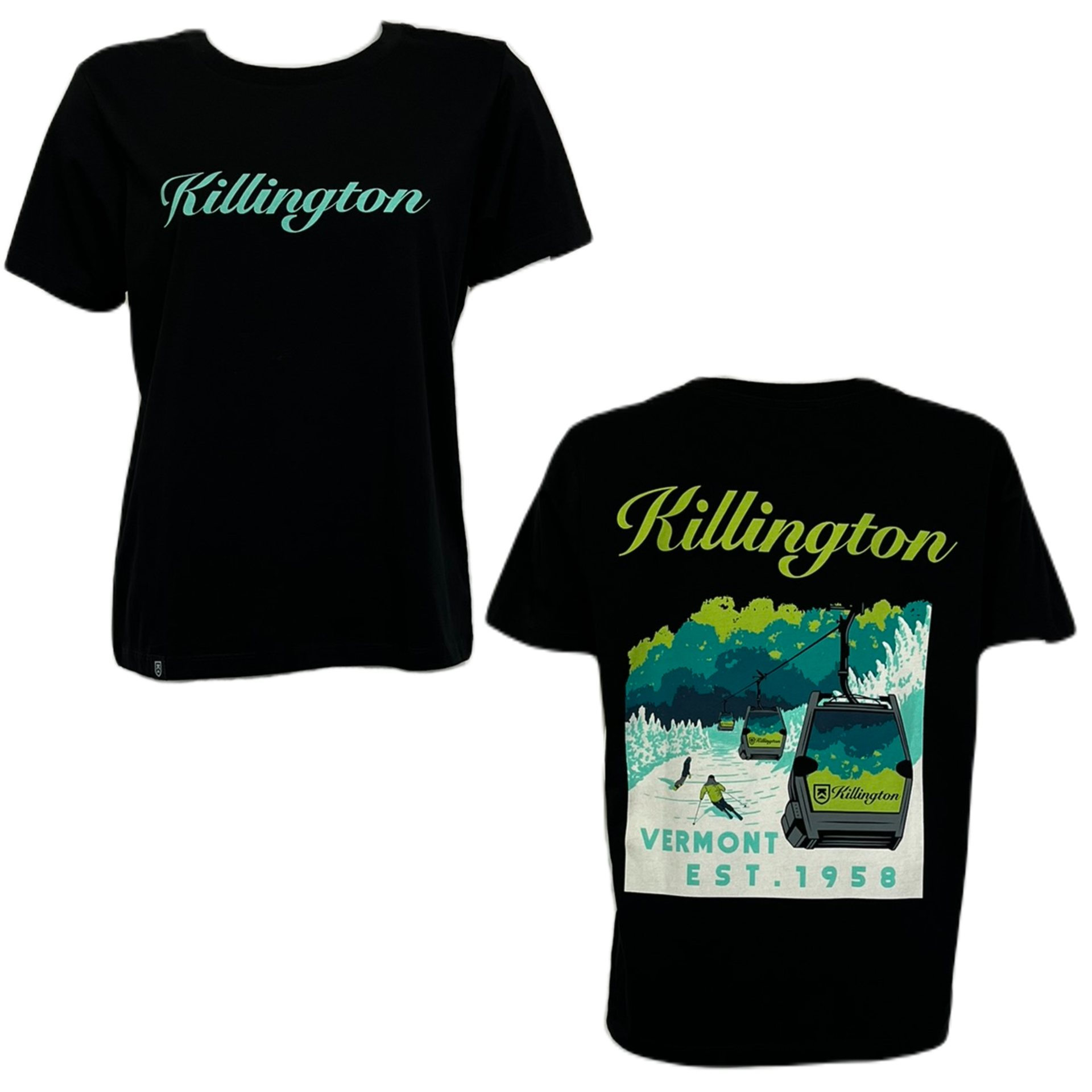 Killington Womens Gondola Short Sleeve Tee-Black-Killington Sports