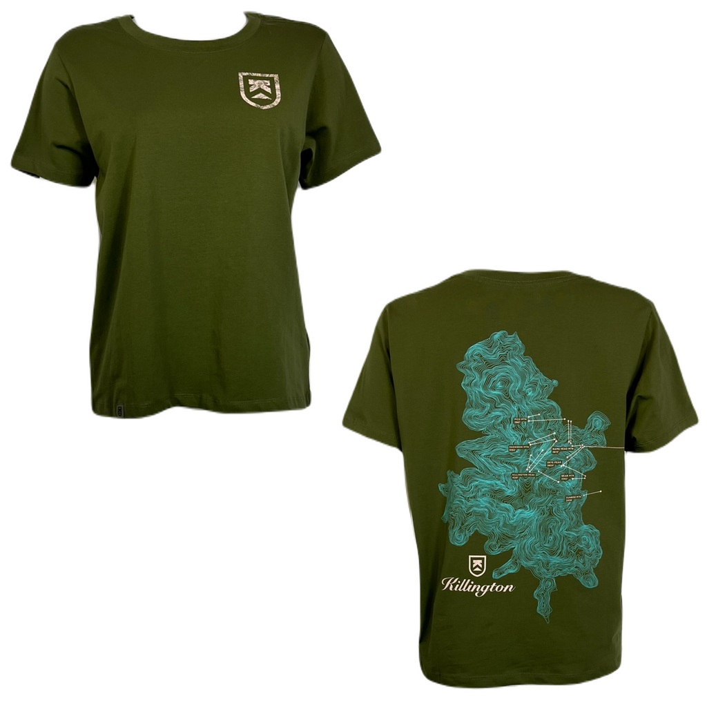 Killington Womens Topography Short Sleeve Tee-Olive-Killington Sports