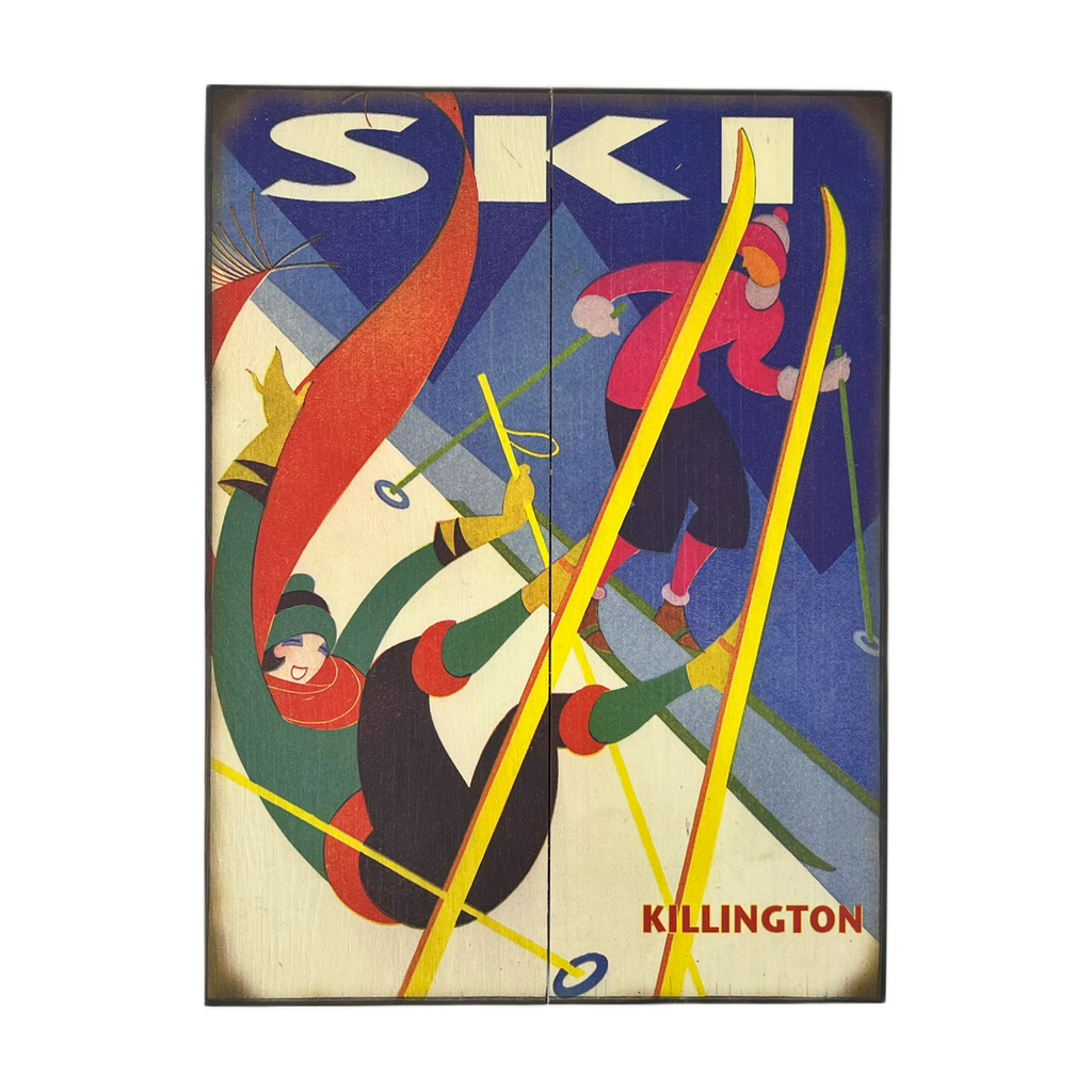 Killington Wooden Wall Art: Falling Skier-Killington Sports