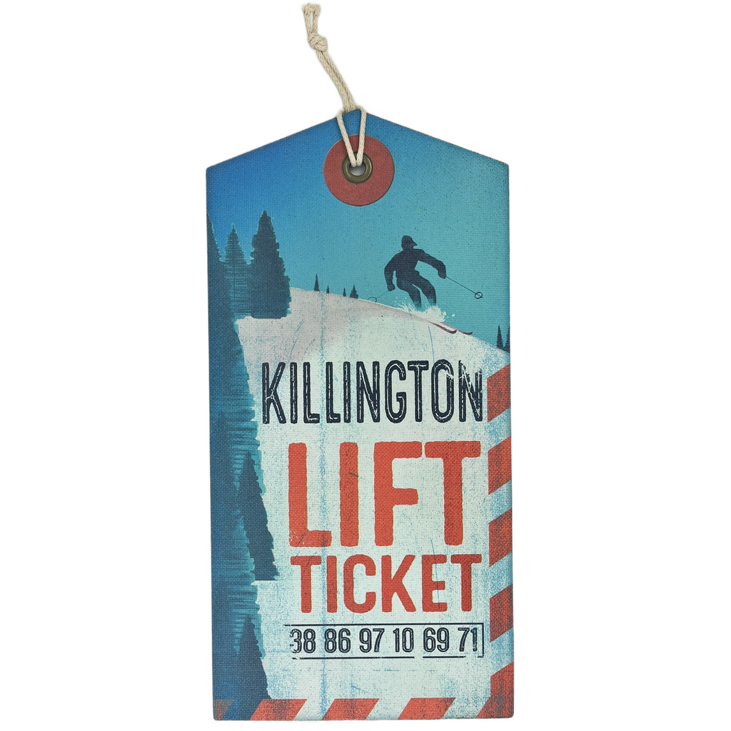 Killington Wooden Wall Art: Lift Ticket-Killington Sports