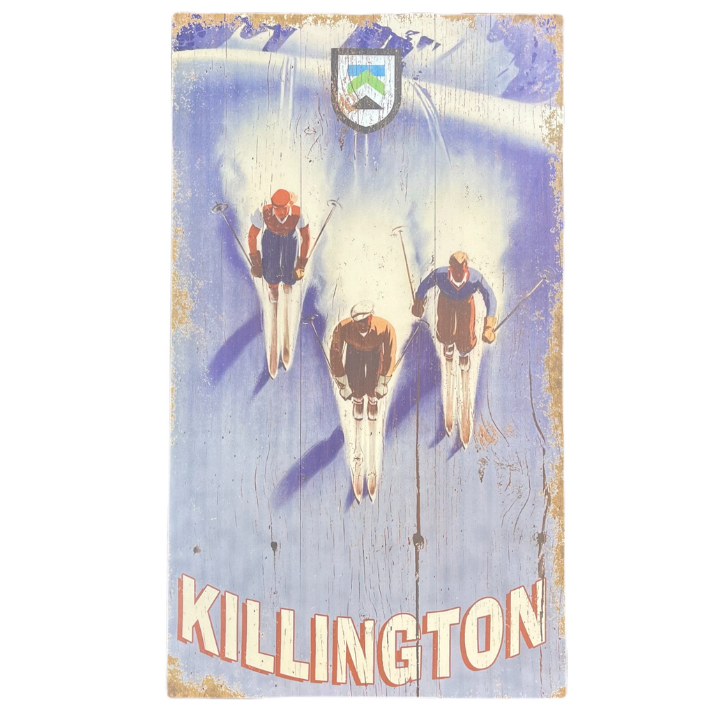 Killington Wooden Wall Art: Triple Downhill-Killington Sports