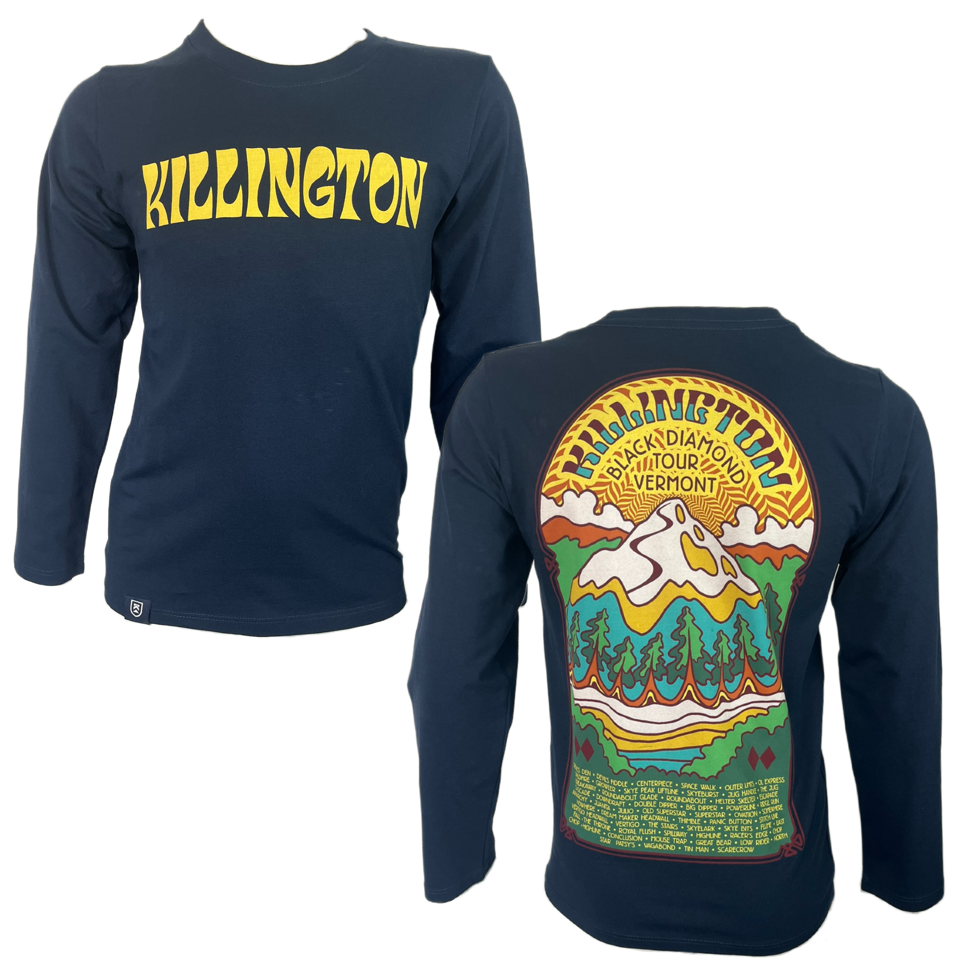 Killington Youth Black Diamond Tour Long Sleeve Tee-Classic Navy-Killington Sports