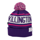 Killington Youth Old School Ribbed Cuff Beanie with Pom-Purple/Dark Pink/White-Killington Sports