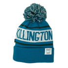 Killington Youth Old School Ribbed Cuff Beanie with Pom-Teal/Dark Green/White-Killington Sports