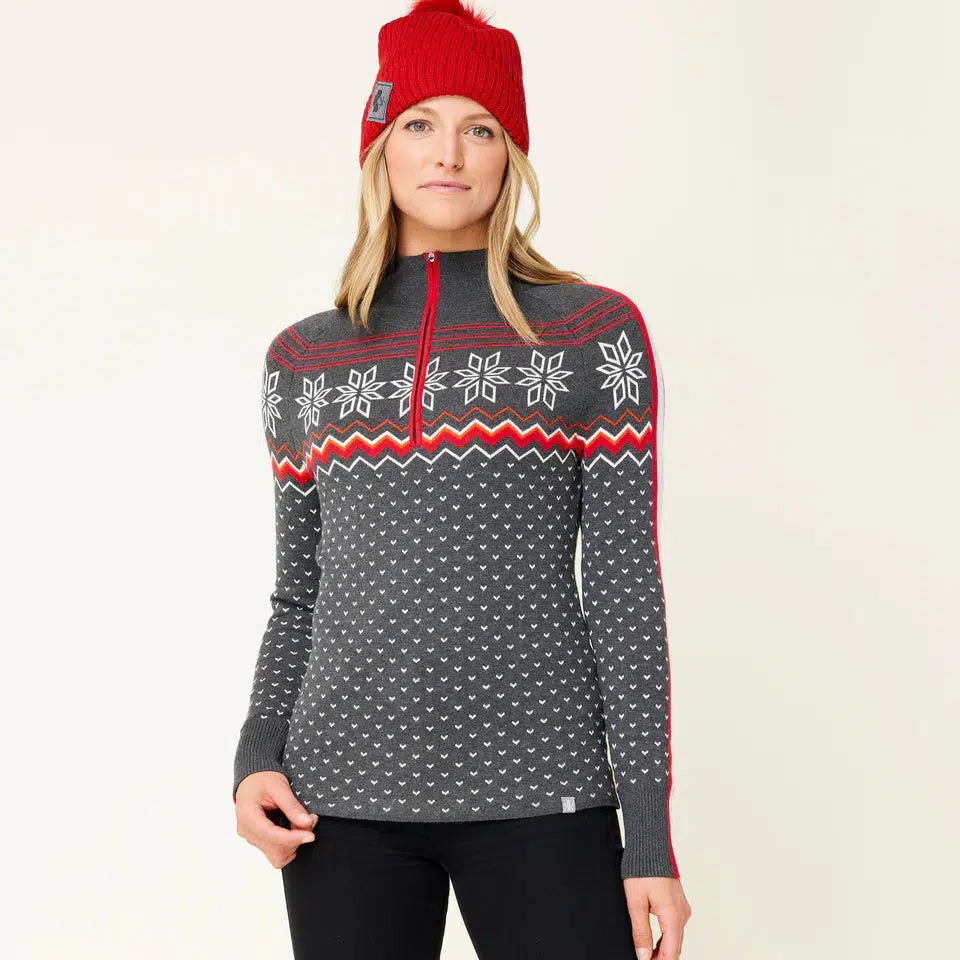 Krimson Klover Women's Snowhut Sweater-Charcoal-Killington Sports