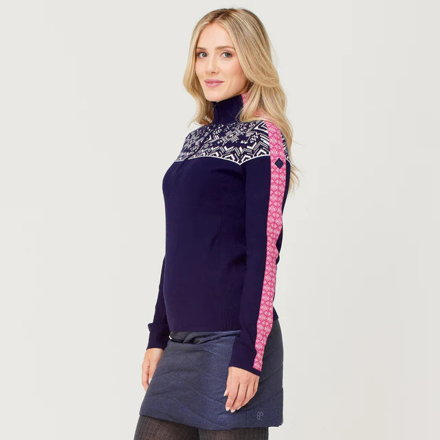 Krimson Klover Women's Summit Zip Neck Sweater-Navy-Killington Sports