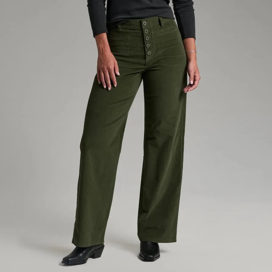 Kuhl Women's Lydia Cord Wide Leg Pant-Dark Moss-Killington Sports