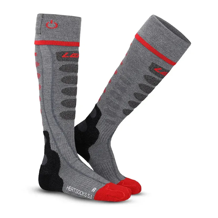 Lenz Heat Sock 5.1 Toe Cap - SlimFit-Grey/Red-Killington Sports