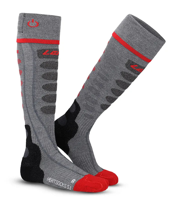 Lenz Heat Sock 5.1 Toe Cap - SlimFit-Grey/Red-Killington Sports