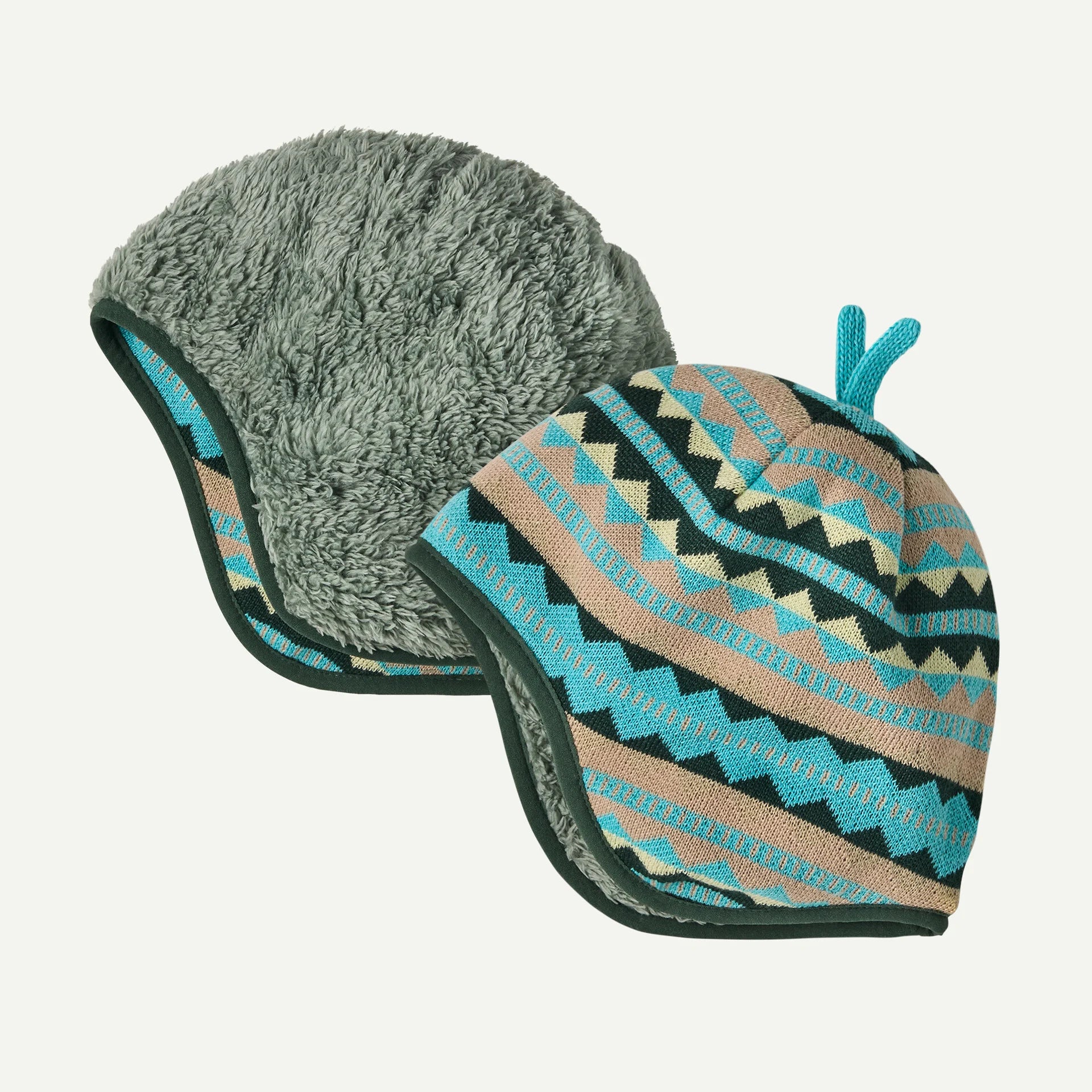 Patagonia Baby Reversible Beanie-Diamond Stripe: Snowmelt Blue-Killington Sports
