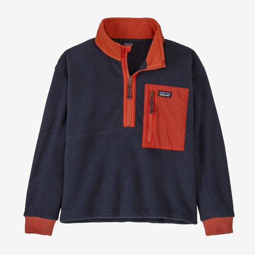 Patagonia Kids' Microdini 1/2-Zip Fleece Pullover-New Navy w/Pimento Red-Killington Sports