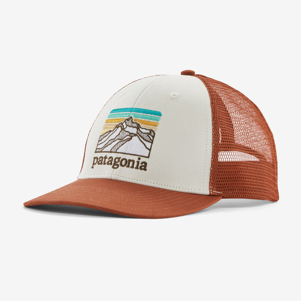 Patagonia Line Logo Ridge LoPro Trucker Hat-White w/Burnished Red-Killington Sports