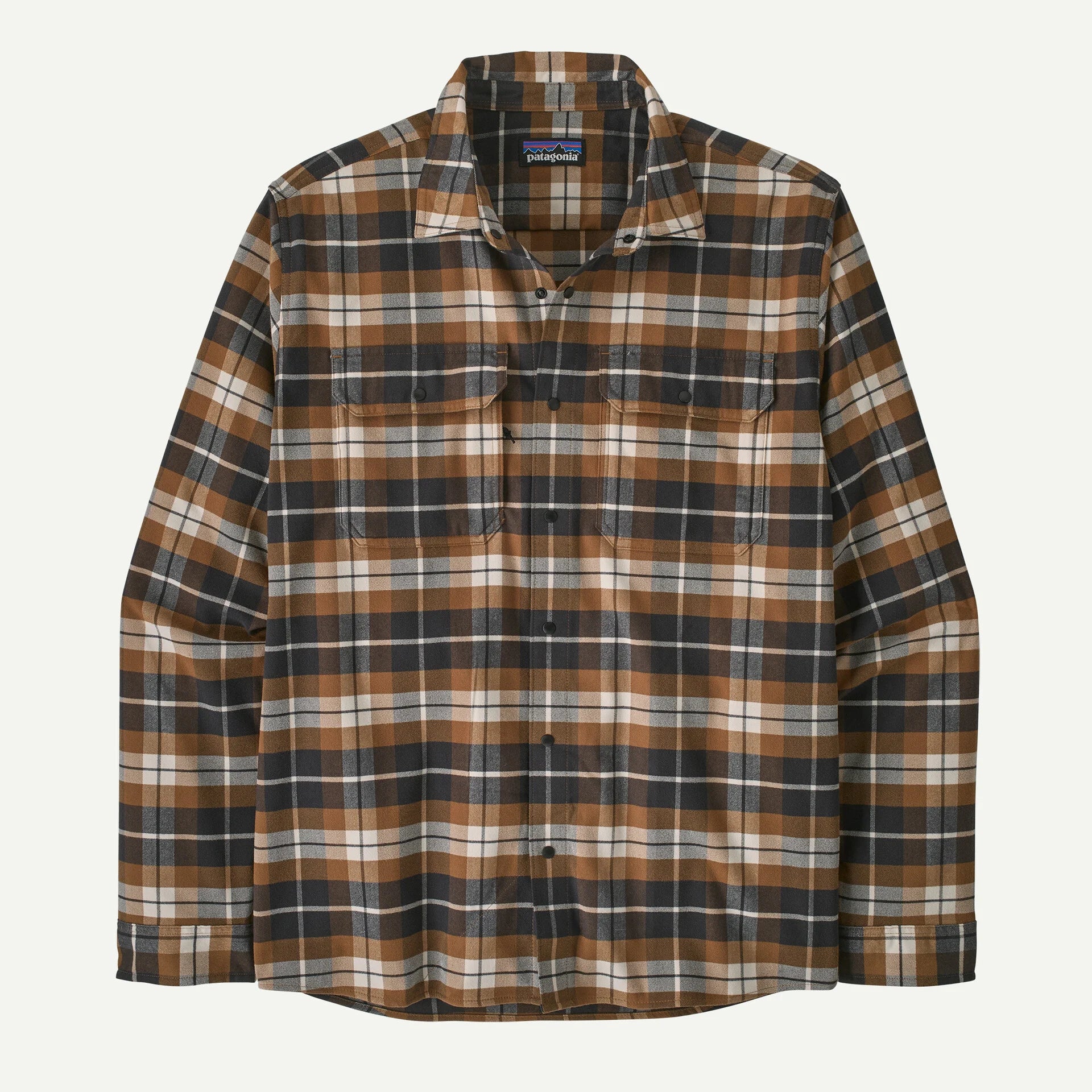 Patagonia Men's Canyonite Flannel Shirt-Switchback: Nest Brown-Killington Sports