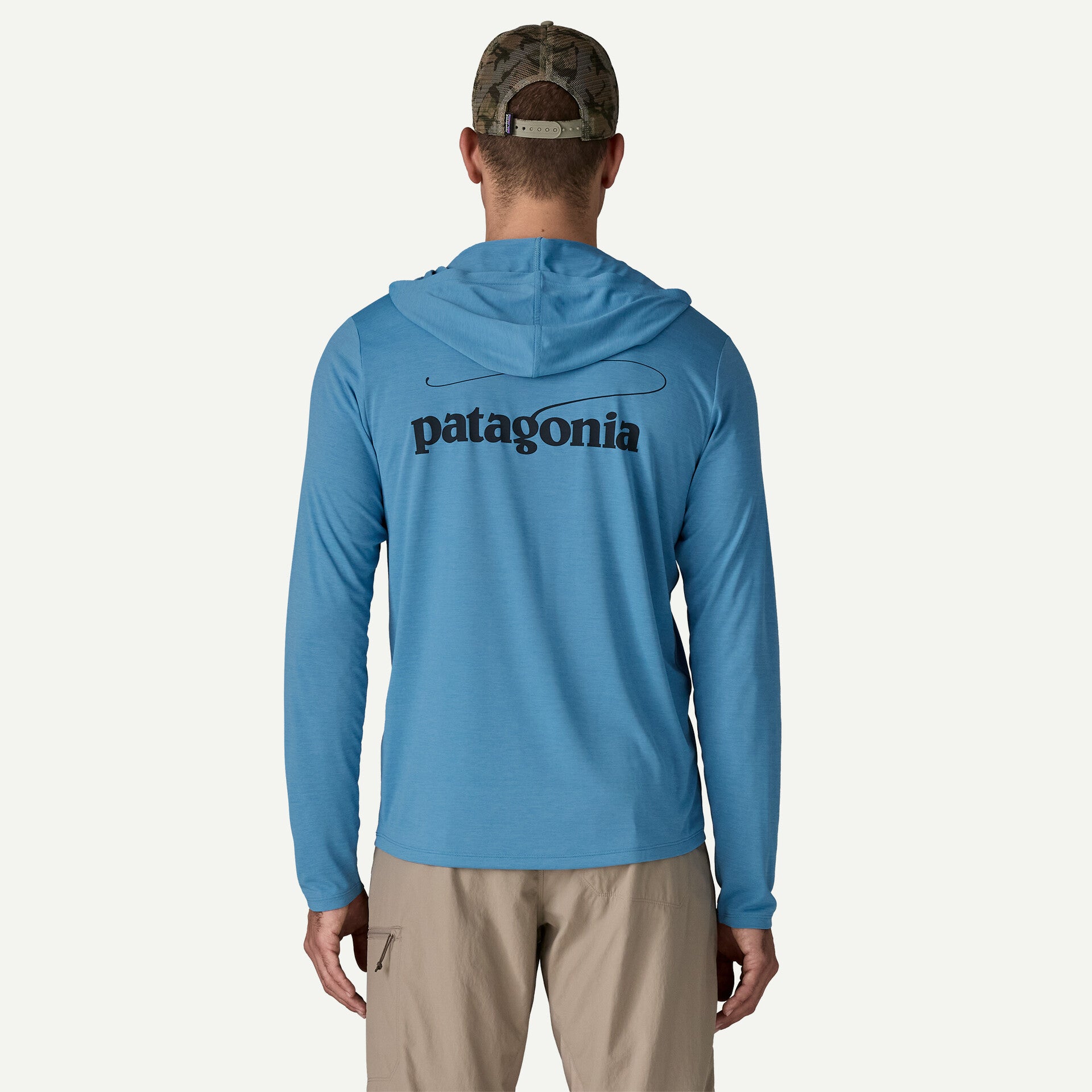 Patagonia Men's Capilene® Cool Daily Hoody - Casting Logo-Shore Blue - Light Shore Blue X-Dye-Killington Sports