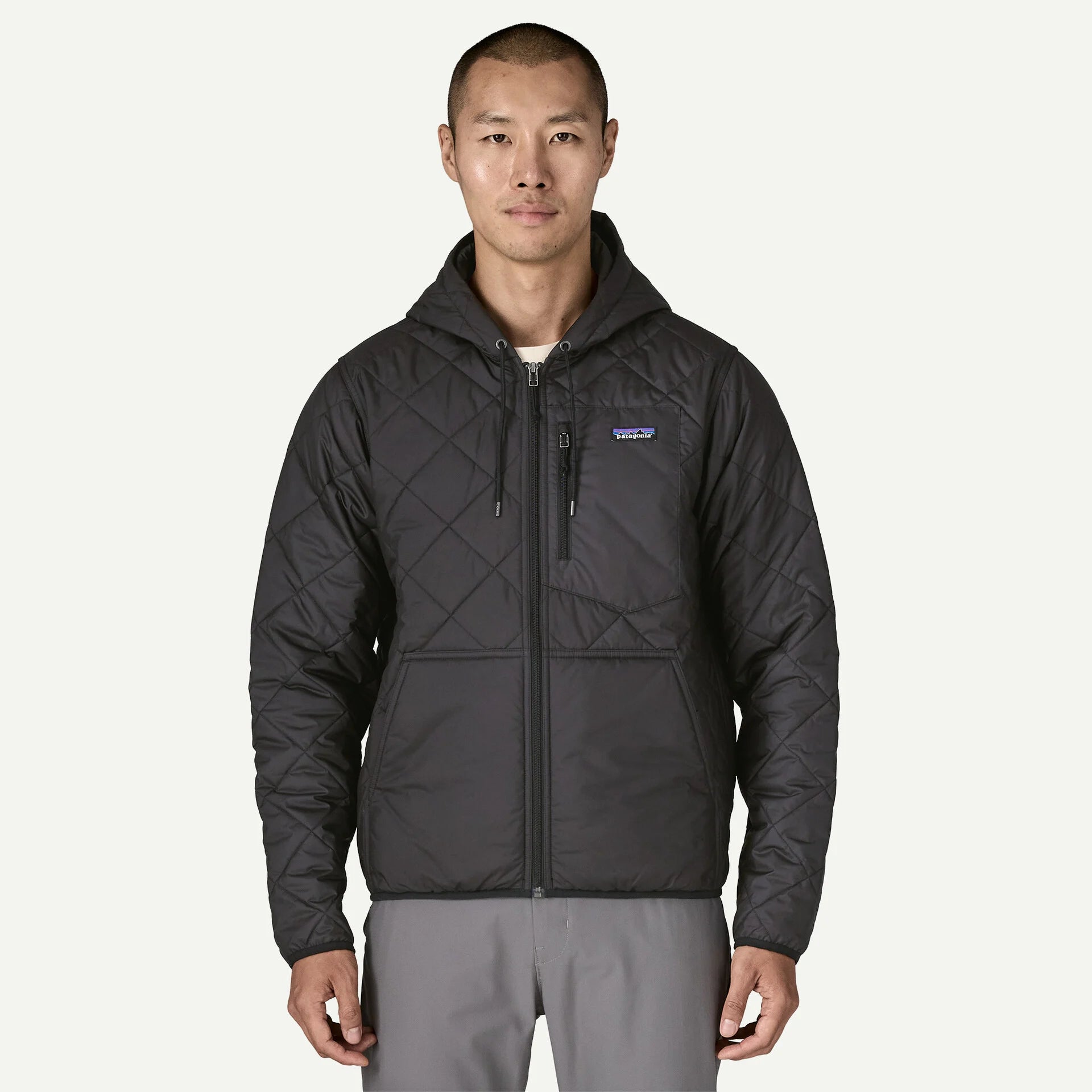 Patagonia Men's Diamond Quilted Bomber Hoody-Black-Killington Sports
