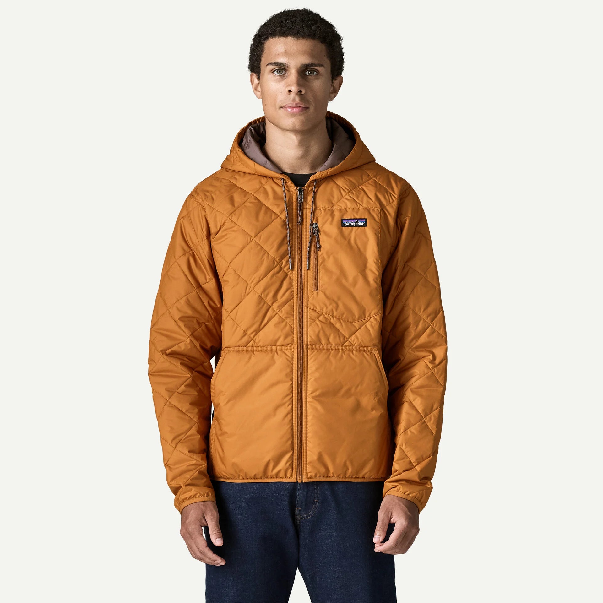 Patagonia Men's Diamond Quilted Bomber Hoody-Cinnamon Brown-Killington Sports