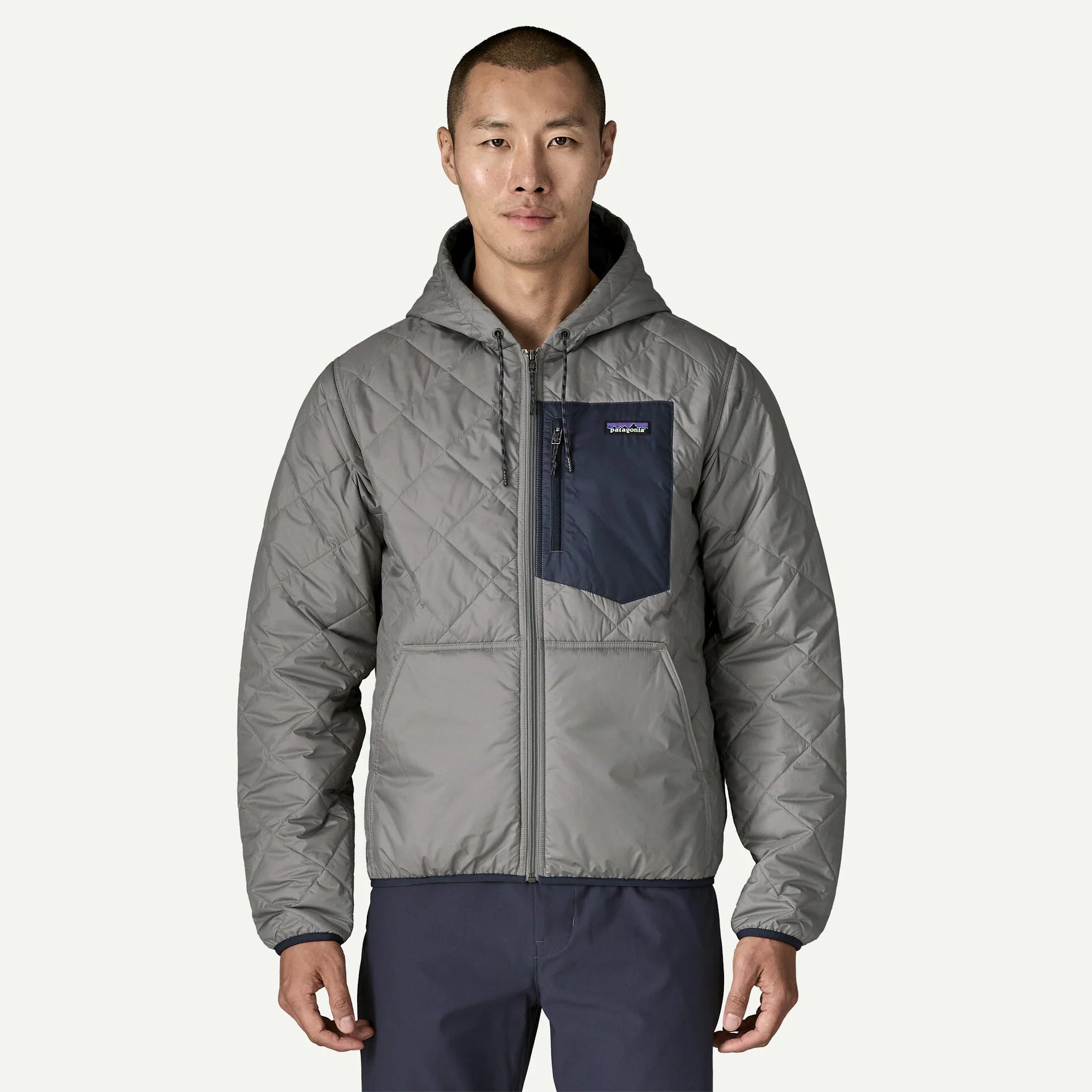Patagonia Men's Diamond Quilted Bomber Hoody-Forever Grey-Killington Sports