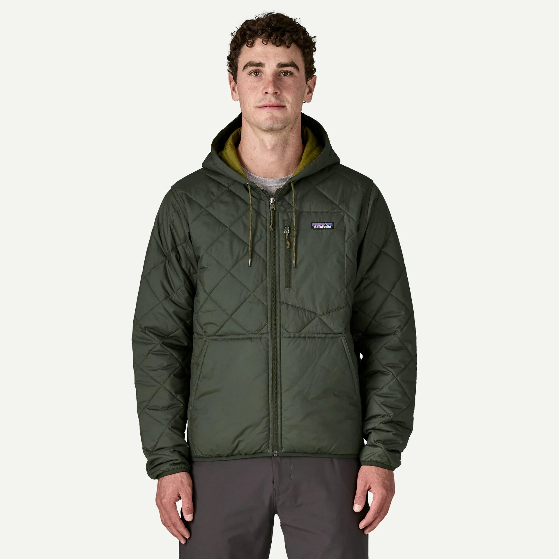 Patagonia Men's Diamond Quilted Bomber Hoody-Old Growth Green-Killington Sports