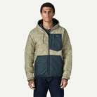 Patagonia Men's Diamond Quilted Bomber Hoody-Weathered Stone w/Summit Blue-Killington Sports