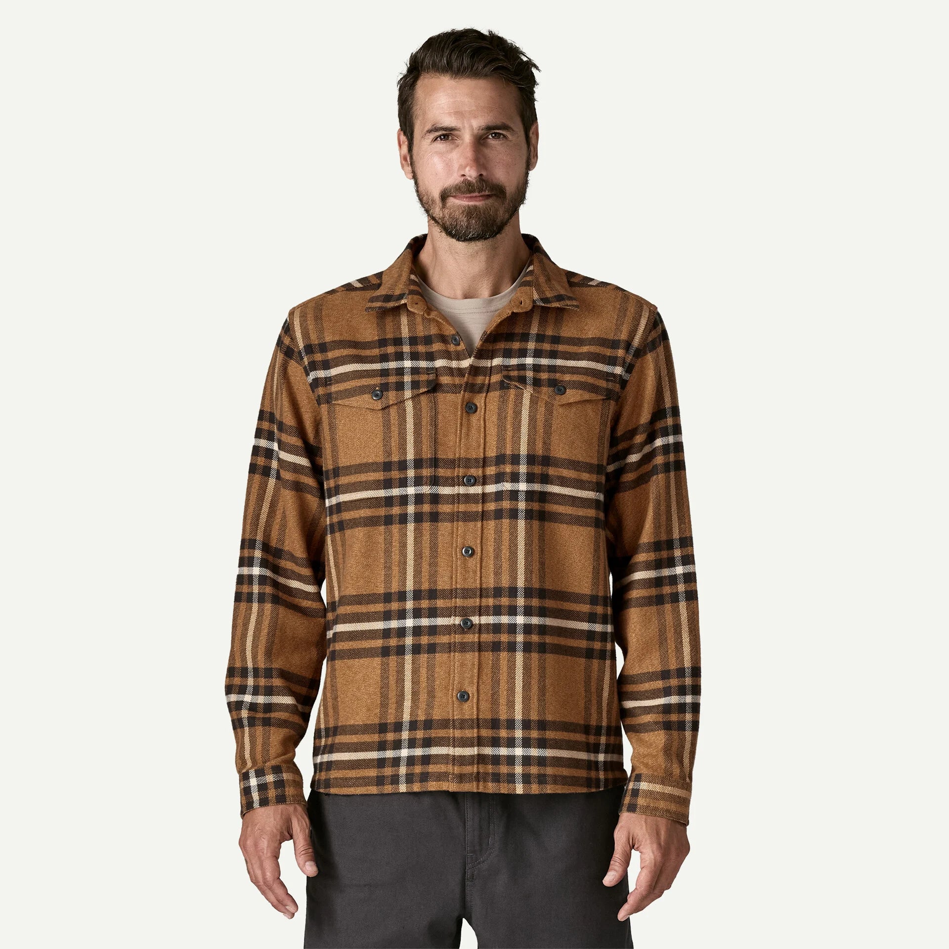 Patagonia Men's Fjord Flannel Shirt-Catch: Deer Brown-Killington Sports